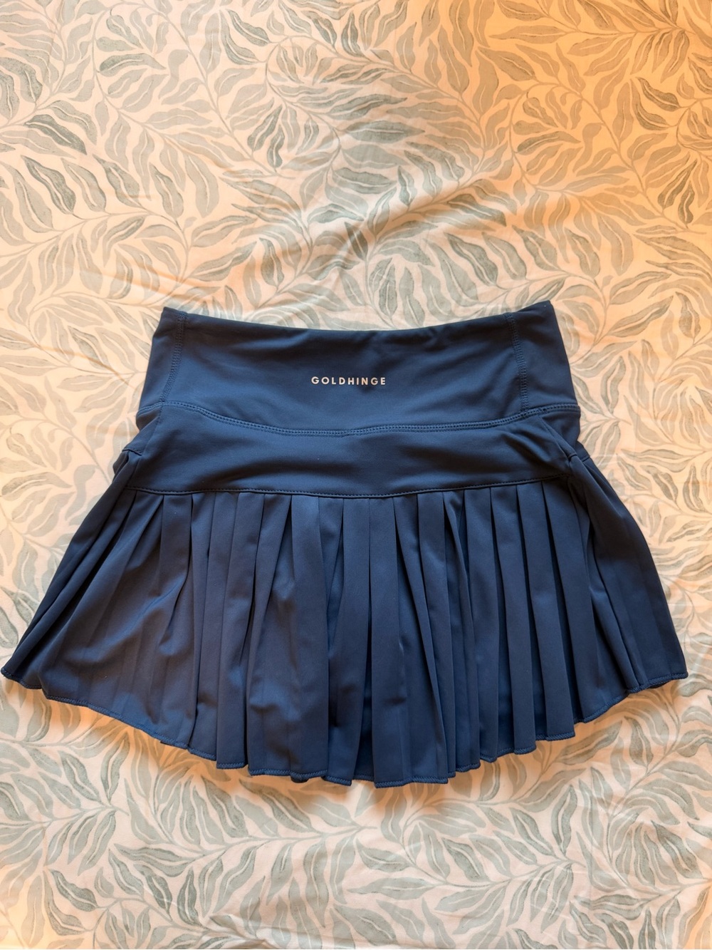 GoldHinge Navy Pleated Skirt